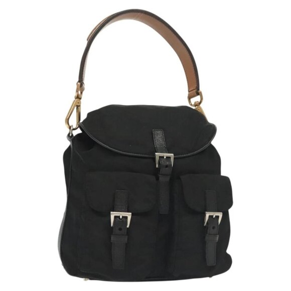 PRADA Shoulder Bag Nylon Black Silver Auth yk19273 - Picture 1 of 16
